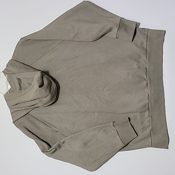 PINK Victoria's Secret Olive Green Gold Sequined Logo Fleece Hoodie - Size Large - Picture 6 of 14